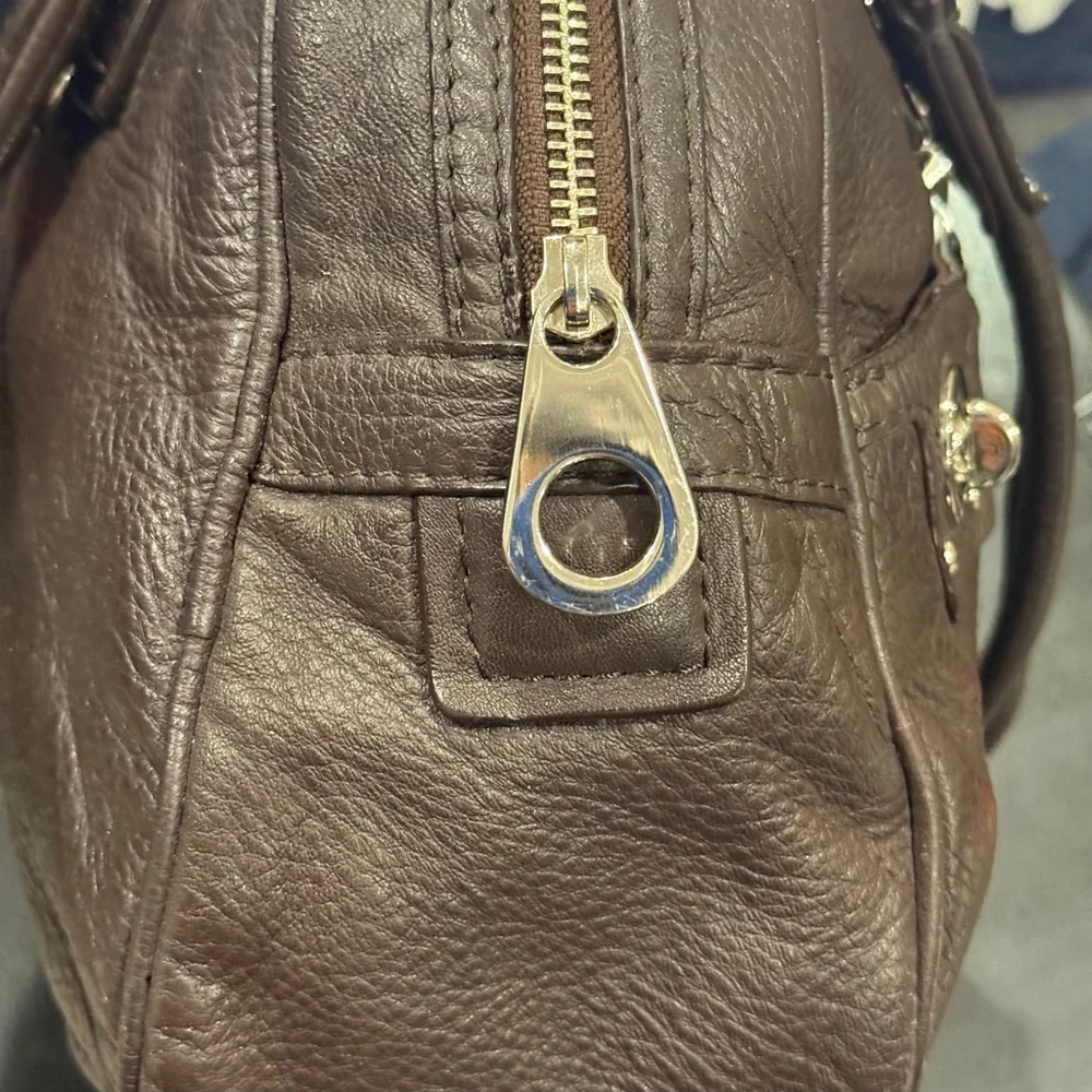 Pelle Studio Brown Leather Satchel Textured Genuine Leather Handbag